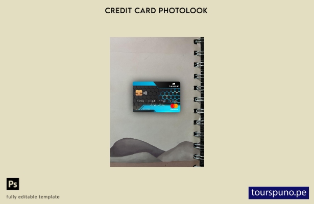 listo para imprimir plantilla frontal de aspecto fotográfico de Mastercard d 165